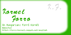 kornel forro business card