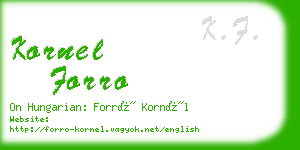 kornel forro business card